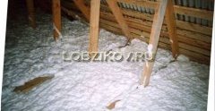 Утепление потолка пеноизолом